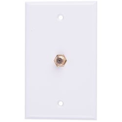 Monster Just Hook It Up White 1 gang Plastic Coaxial Wall Plate 1 pk