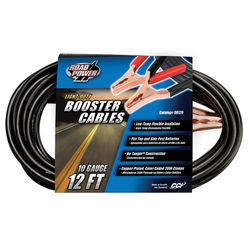 Coleman Cable 10 Ga. 12 ft. Booster Cable Top and Side Post