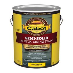 Cabot Semi-Solid Acrylic Semi-Solid Tintable Neutral Base Water-Based Acrylic Siding Stain 1 gal