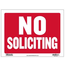 Bazic Products English White Informational Sign 9 in. H X 12 in. W