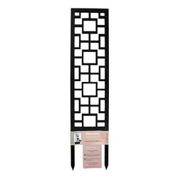 Mossify Tropical Squares 17 in. H X 4 in. W X 0.25 in. D Black Wood Planter Trellis