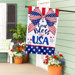 Evergreen America Patriotic Bow House Flag