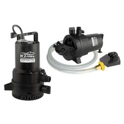 K2 Pumps Contractor 1/4 HP 1600 gph Thermoplastic Switchless Switch Dual Suction AC Utility Pump