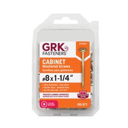GRK Fasteners No. 8 X 1-1/4 in. L Star Climatek W-Cut Cabinet Screws 100 pk