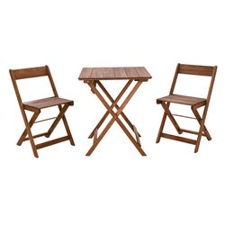 Linon Home Decor Norwood 3 pc Natural Wood Casual Bistro Set