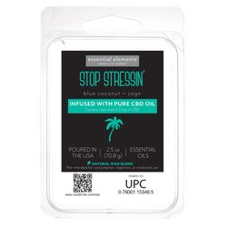 Candle-Lite Essential Element White Blue Coconut and Sage Scent Stop Stressin Wax Cubes 2.5 oz