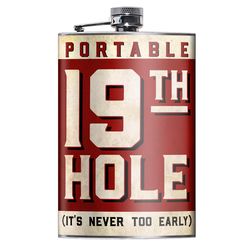 Lucky Jack 8 oz Stainless Steel Portable 19th Hole Hip Flask