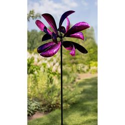 Marshall Home and Garden Purple Metal 82 in. H X 26 in. W Garden Stake Spinner