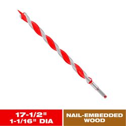 Diablo Dura-Tip 1-1/16 in. D X 17.5 in. L Auger Bit High Speed Steel 1 pc