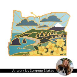 Totally Bamboo Summer Stokes 14.5 in. L X 10.75 in. W X 0.63 in. Bamboo Oregon Serving & Cutting Boa
