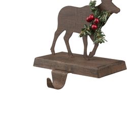 Glitzhome Multicolored Reindeer Stocking Holder 6.5 in.