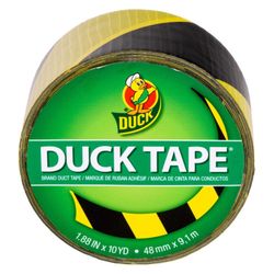 Duck 1.88 in. W X 10 yd L Black/Yellow Duct Tape