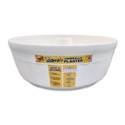 Savannah Planter 5.5 in. H X 15 in. D Plastic Umbrella Planter White