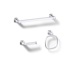 Kohler Envelu Polished Chrome Silver Bathroom Hardware Kit Metal