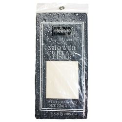 J & M Home Fashions 70 in. H X 72 in. W Bone Solid Shower Curtain Liner Vinyl