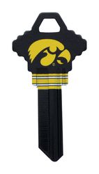 HILLMAN NCAA Iowa Hawkeyes House/Office Key Blank 68 Single For Schlage Locks Black