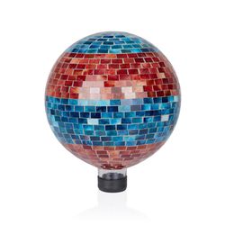 Alpine Red Glass 11 in. H Gazing Ball