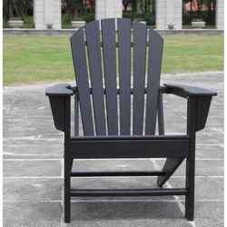 Backyard Nature Black HDPE Frame Adirondack Chair