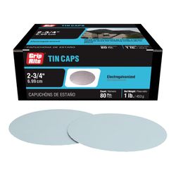Grip-Rite 2-3/4 in. Box Steel Tin Cap Disks Full Round Head 1 lb