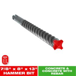 Diablo Rebar Demon 7/8 in. X 13 in. L Carbide Tipped Hammer Drill Bit SDS-Max Shank 1 pk