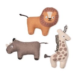 Pet Shop by Fringe Studio For Dog Assorted Cotton Feeling Wild Dog Toy 3 pk