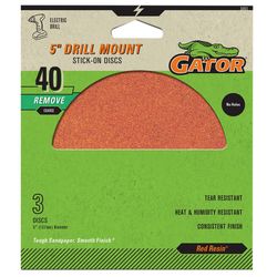 Gator 5 in. Aluminum Oxide Adhesive Sanding Disc 40 Grit Extra Coarse 3 pk