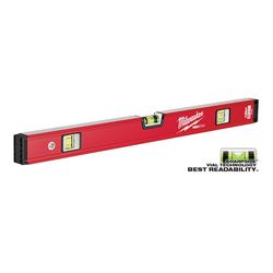 Milwaukee RedStick 24 in. Aluminum Magnetic Compact Box Level 3 vial