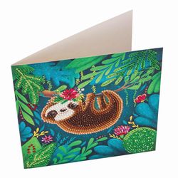 Crystal Art Craft Buddy Sloth Craft Card Kit Multicolored