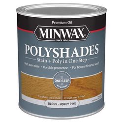 Minwax PolyShades Semi-Transparent Gloss Honey Pine Oil-Based Stain/Polyurethane Finish 1 qt