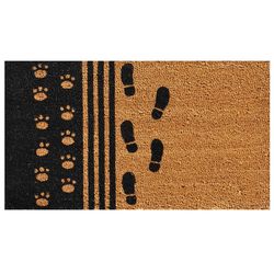 Calloway Mills 1.42 ft. W X 2.42 ft. L Black/Natural Casual Coir Door Mat