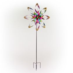Alpine Assorted Iron 82 in. H Garden Stake Spinner