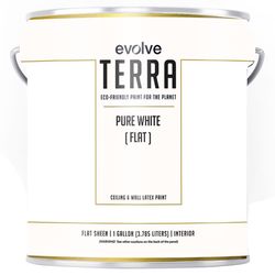 Evolve Terra Flat Pure White Interior Latex Wall Paint Interior 1 gal