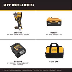 DEWALT 20V MAX ATOMIC 1/4 in. Cordless Brushless 3-Speed Impact Driver Kit (Battery & Charger)