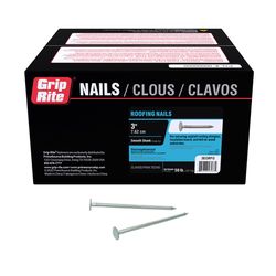 Grip-Rite 3 in. Roofing Electro-Galvanized Steel Nail Flat Head 50 lb