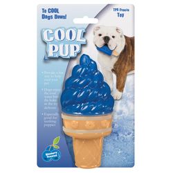 Boss Pet Cool Pup For Dog Blue TPR Ice Cream Cone Dog Toy Large 1 pk