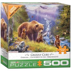 Eurographics Jan Patrik Grizzly Cubs Jigsaw Puzzles Multicolored 500 pc