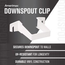 Amerimax 1 in. H X 3.3 in. W X 4.3 in. L White Vinyl U Downspout Bracket