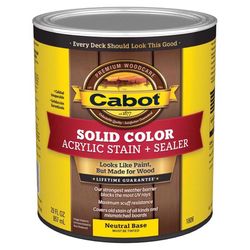 Cabot Solid Color Acrylic Stain & Sealer Solid Tintable Neutral Base Water-Based Acrylic Deck Stain