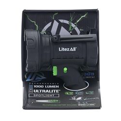LitezAll Black LED Rechargeable Spotlight