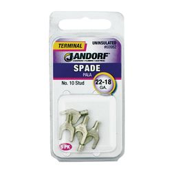 Jandorf 22-18 Ga. Uninsulated Wire Spade Terminal Silver 5 pk