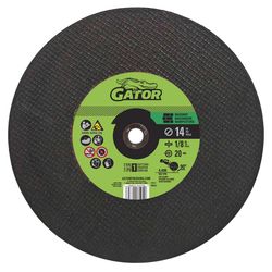 Gator 14 in. D X 20 mm X 1/8 in. thick Aluminum Oxide Type 1 Cut-Off Wheel 1 pc