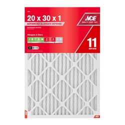 Ace 20 in. W X 30 in. H X 1 in. Synthetic 11 MERV Pleated Air Filter 1 pk
