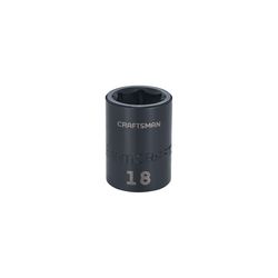 CRAFTSMAN 18 mm X 1/2 in. drive Metric 6 Point Shallow Impact Socket 1 pc
