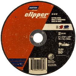 Norton Clipper 3 in. D X 3/8 in. X 1/16 in. thick Aluminum Oxide Classic Cut-Off Wheel 1 pk