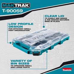 Makita 15.25 in. W X 3.35 in. H X 23.48 in. D Deep Organizer Teal