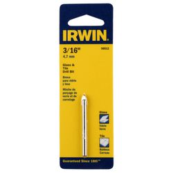 IRWIN 3/16 in. X 2.25 in. L Carbide Tipped Glass/Tile Drill Bit Straight Shank 1 pk