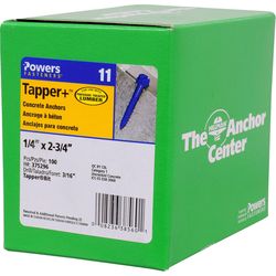 HILLMAN Tapper 1/4 in. D X 2.75 in. L Carbon Steel Hex Head Concrete Screw Anchor 100 pk