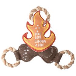Pavilion We People For Dog Brown/Orange Cotton Camp Fire Squeak Dog Toy 12 1 pk