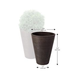 Algreen 13 in. H X 10 in. D Plastic Taper Spun Planter Chocolate