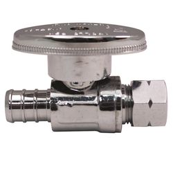 Apollo 1/2 in. PEX Barb in to X 3/8 in. Compression Brass Straight Stop Valve